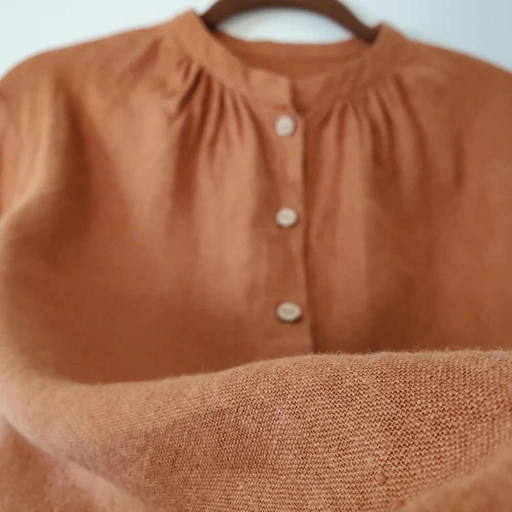 handmade linen womens tsiomik kids blouse - Picture 9 of 16